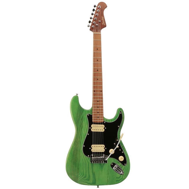 Foto van Fazley outlaw series sheriff plus hh green elektrische gitaar met gigbag