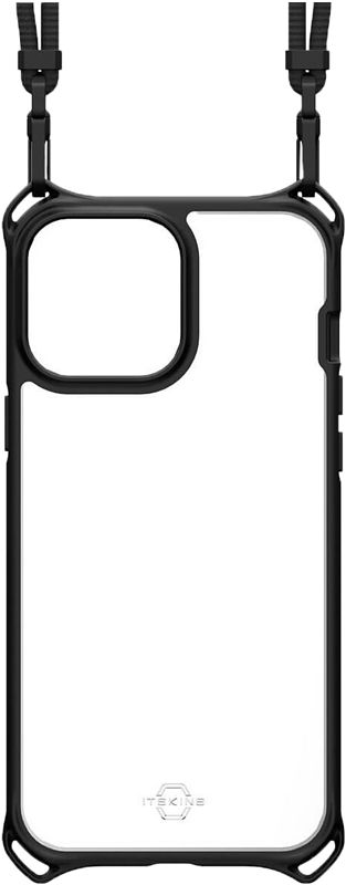 Foto van Itskins hybrid sling apple iphone 13 mini back cover transparant