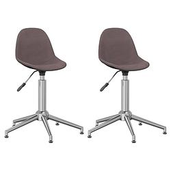 Foto van The living store eetkamerstoelen - taupe - stof - 43x45x(72.5-97.5)cm - draaibaar