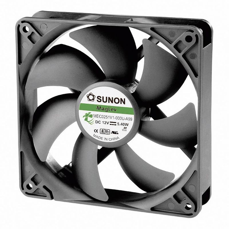 Foto van Sunon mec0251v1-000u-a99 axiaalventilator 12 v/dc 183.83 m³/h (l x b x h) 120 x 120 x 25 mm