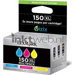 Foto van Lexmark 150xl multipack c/m/y kleur cartridge