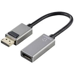 Foto van Renkforce rf-5246622 displayport / hdmi adapter [1x displayport stekker - 1x hdmi-bus] zwart ultra hd (8k), aluminium-stekker 0.15 m