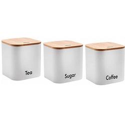 Foto van Top choice - koffie, thee en suiker - potten - voorraadbakken - wit