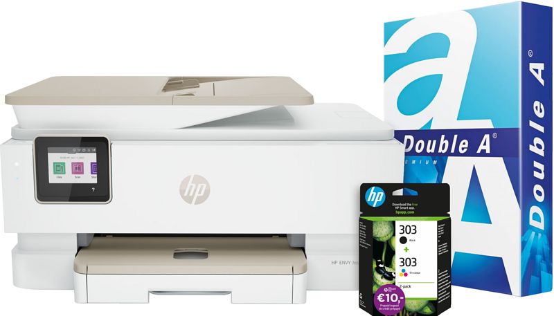 Foto van Hp envy inspire 7924e + 1 set extra inkt + 500 vellen a4 papier