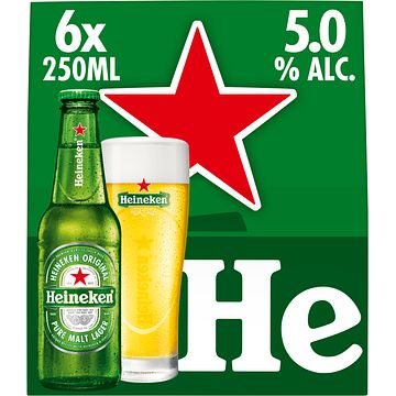 Foto van Heineken premium pilsener bier draaidop fles 6 x 25cl bij jumbo