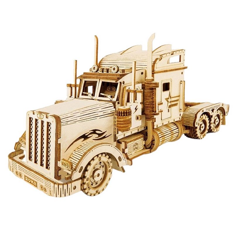 Foto van Robotime modelbouwpakket heavy truck 22,4 cm hout 286-delig