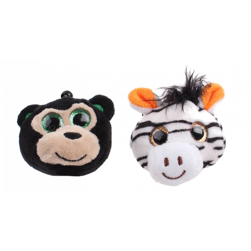 Foto van Toi-toys dieren sleutelhangers aap en zebra 5 cm