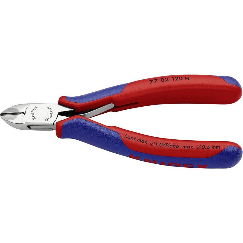 Foto van Knipex 77 02 120 h elektronica en fijnmechanica zijkniptang met facet 120 mm