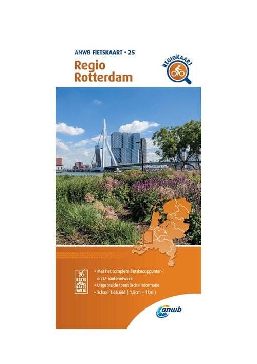 Foto van Fietskaart regio rotterdam 1:66.666 - anwb - paperback (9789018047269)