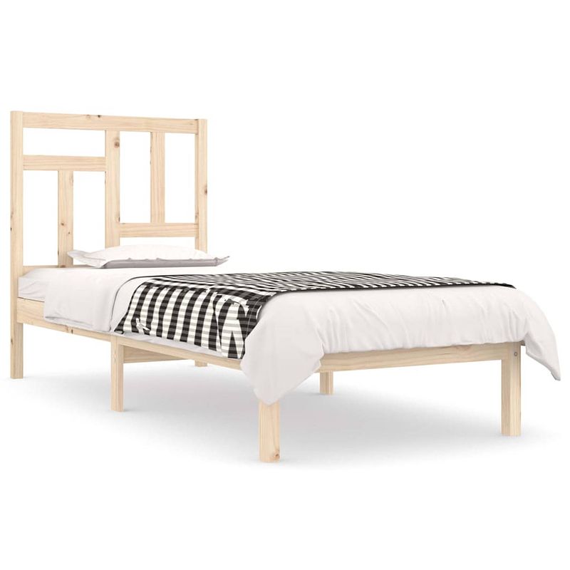 Foto van The living store houten bedframe - massief grenenhout - 205.5 x 105.5 x 31 cm - rustiek design