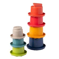 Foto van Tolo bio speelgoed stapelbekers regenboog 7 stuks