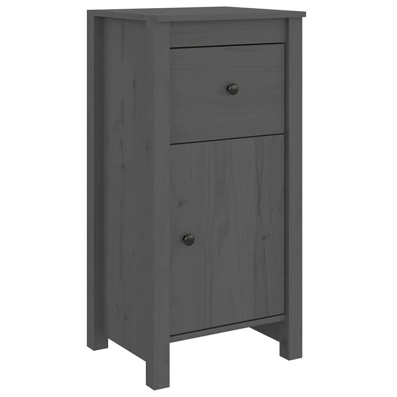 Foto van Vidaxl dressoir 40x35x80 cm massief grenenhout grijs