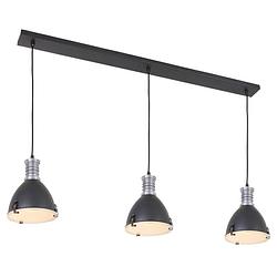 Foto van Industriële hanglamp - steinhauer - glas - industrieel - e14 - l: 124cm - voor binnen - woonkamer - eetkamer - zwart