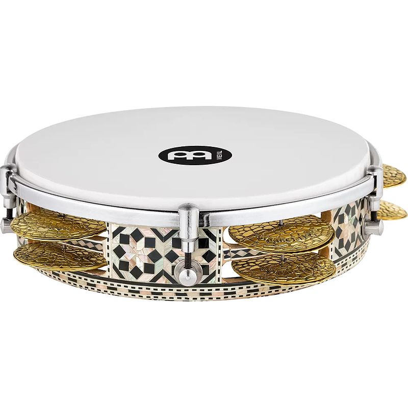 Foto van Meinl aeriq1 artisan edition riq white burl mosaic royale tamboerijn