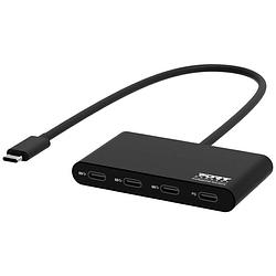 Foto van Port designs 900147 usb-c® (usb 3.2 gen 2) multiport hub 5 poorten zwart