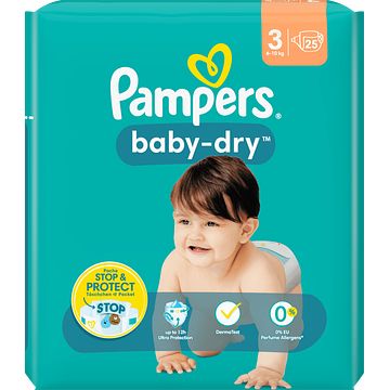 Foto van Pampers babydry maat 3, 25 luiers bij jumbo