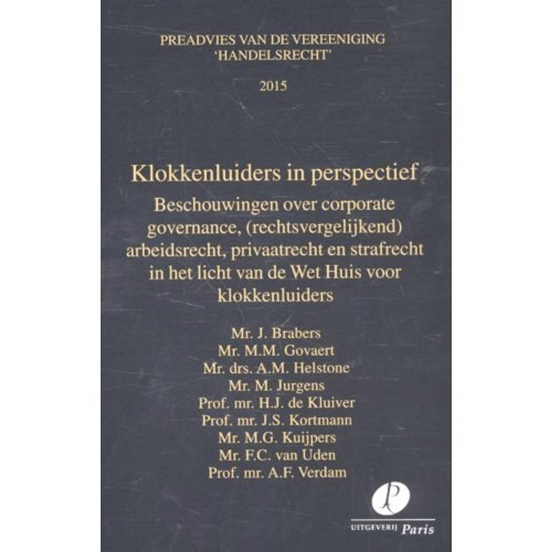 Foto van Klokkenluiders in perspectief / 2015 - preadviezen