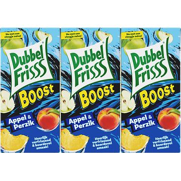 Foto van Dubbelfrisss boost appel & perzik 6x0,2l bij jumbo