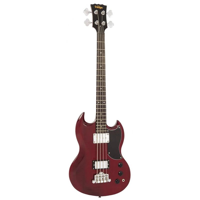 Foto van Vintage vs4cr reissued cherry red elektrische basgitaar