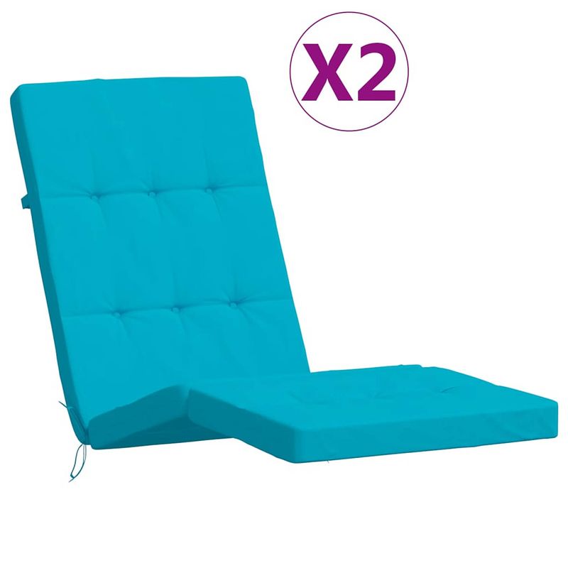 Foto van The living store terrasstoelkussens - oxford stof - 180x55x7 cm - turquoise