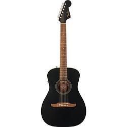 Foto van Fender joe strummer campfire signature matte black wn elektrisch-akoestische westerngitaar