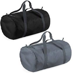 Foto van Set van 2x kleine sport/draag tassen 50 x 30 x 26 cm - zwart en grijs - sporttassen