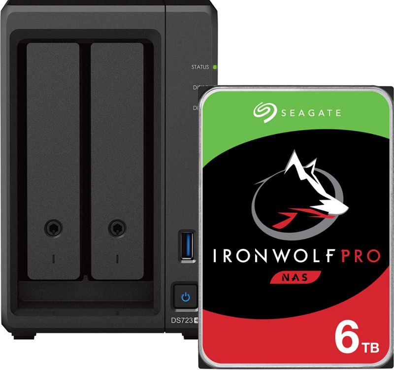 Foto van Synology ds723+ + seagate ironwolf pro 6tb