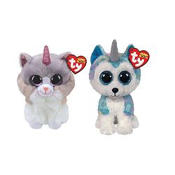 Foto van Ty - knuffel - beanie boo's - asher cat & helena husky