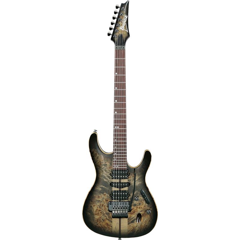 Foto van Ibanez premium s1070pbz-ckb charcoal black burst elektrische gitaar met gigbag