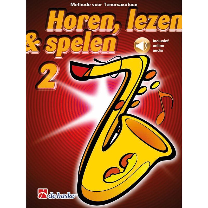 Foto van De haske horen, lezen & spelen 2 tenorsaxofoon lesboek