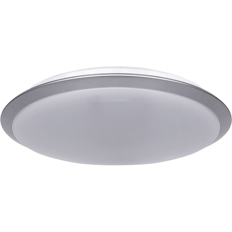 Foto van Led plafondlamp - aigi ashly - opbouw rond 18w - warm wit 3000k - mat zilver - aluminium