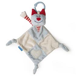 Foto van Taf toys knuffeldoekje cat blankie 30 x 39 cm wit/rood