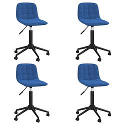 Foto van Vidaxl eetkamerstoelen draaibaar 4 st fluweel blauw