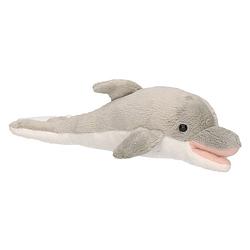 Foto van Pluche grijze dolfijn knuffel 26 cm speelgoed - knuffel zeedieren