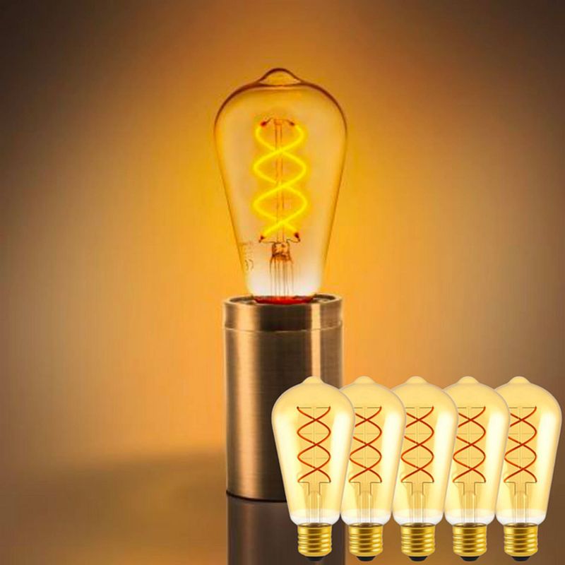 Foto van Proventa led filament lamp e27 - ‚åä 64 mm - dimbaar - warm wit - 6 pack klassieke lampen