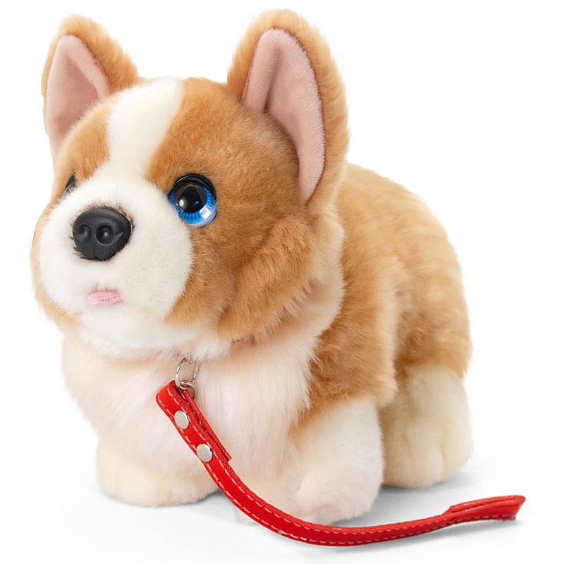 Foto van Pluche knuffel hond - corgi - met riem - 30cm - bruin - knuffel huisdieren