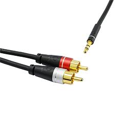 Foto van Oehlbach sl audio cable 3.5 - 2xrca 2,0 m mini jack kabel zwart