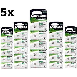 Foto van 25 stuks (5 blisters a 5st) - camelion silver oxide sr66w/377 1.55v knoopcel batterij