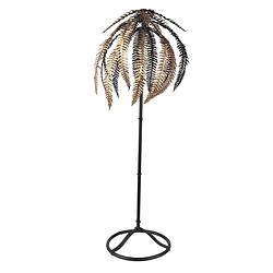 Foto van Clayre & eef decoratie palm 73 cm goudkleurig zwart ijzer goudkleurig