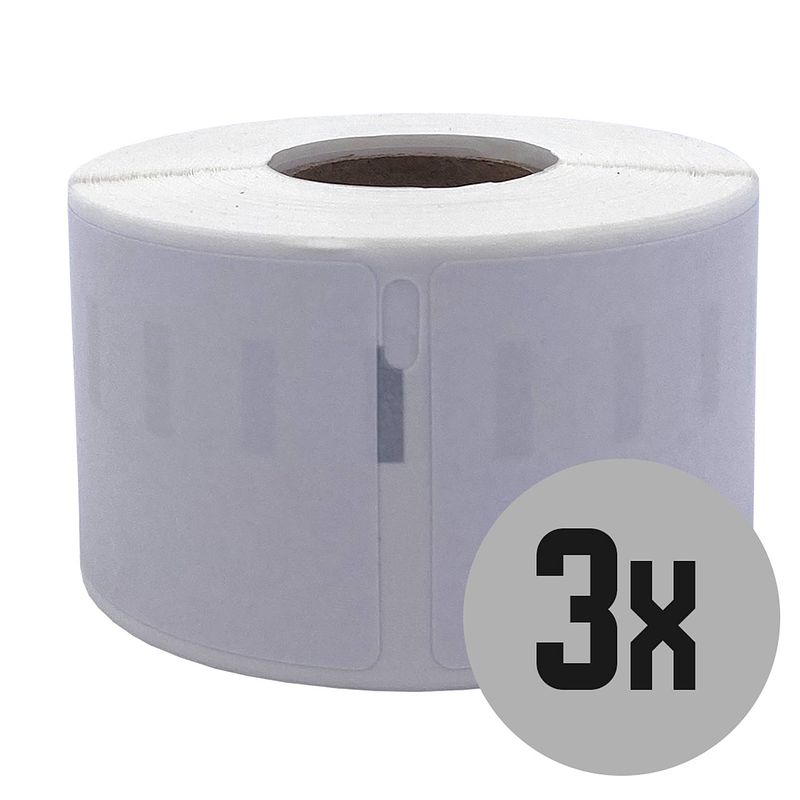 Foto van Dula dymo compatible labels - wit - 99012 - s0722400 - adresetiketten - 3 rollen - 36 x 89 mm - 260 labels per rol