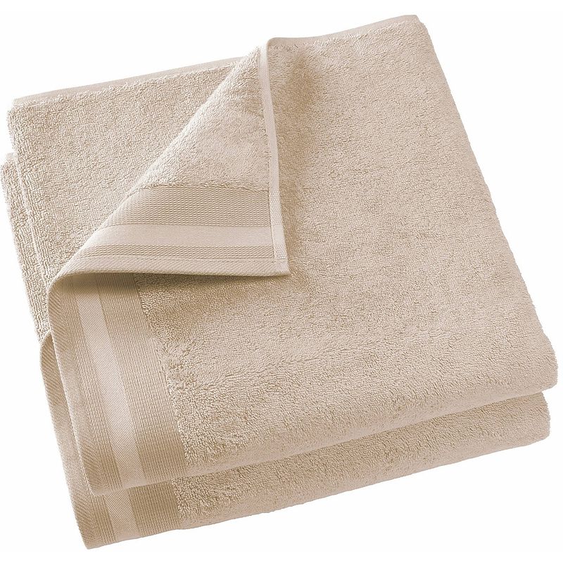 Foto van De witte lietaer badhanddoek contessa 70 x 140 cm beige 2 stuks