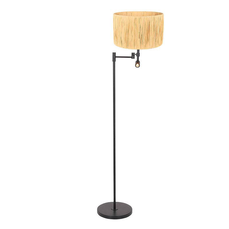 Foto van Steinhauer stang vloerlamp - in hoogte verstelbaar - led + e27 - naturel en zwart