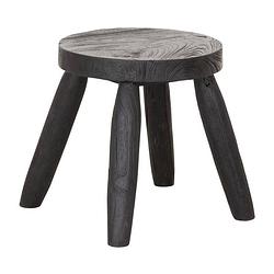 Foto van Must living stool melia black,31xø30 /45 cm, black recycled teakwoo...