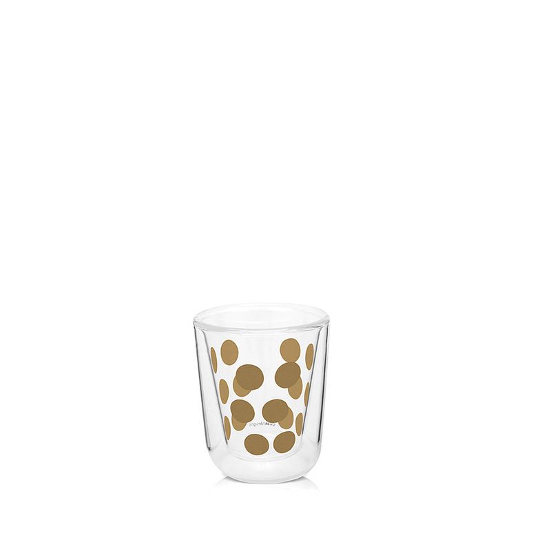 Foto van Zak!designs dotdot espressoglas - dubbelwandig - 7,5 cl - goud