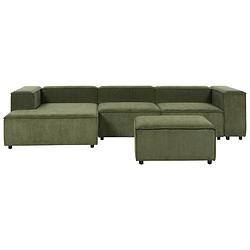 Foto van Beliani aprica - modulaire sofa-groen-corduroy