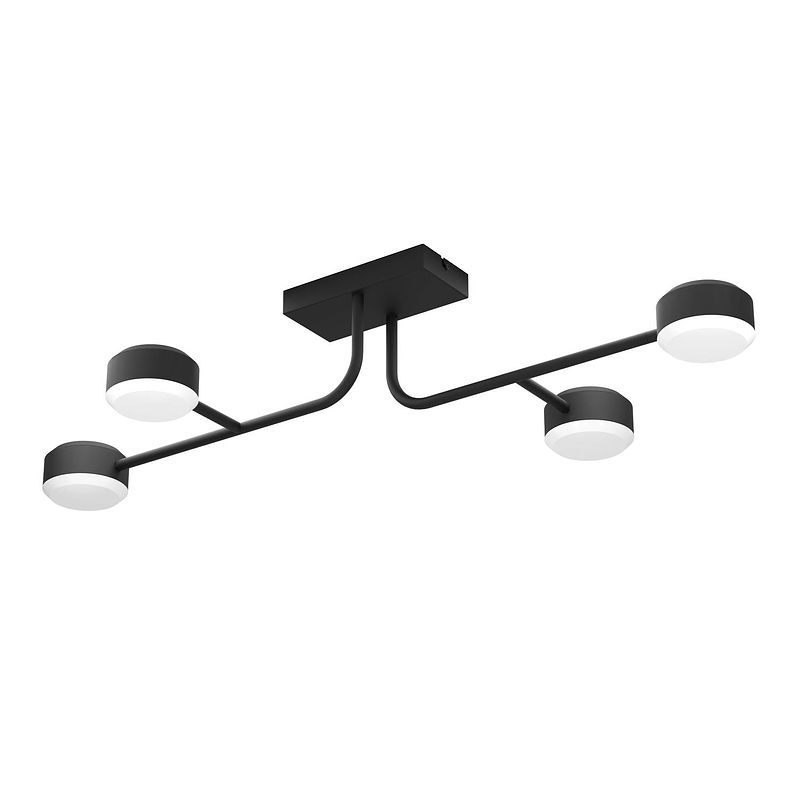 Foto van Eglo clavellina plafondlamp - led - 89 cm - zwart/wit - dimbaar