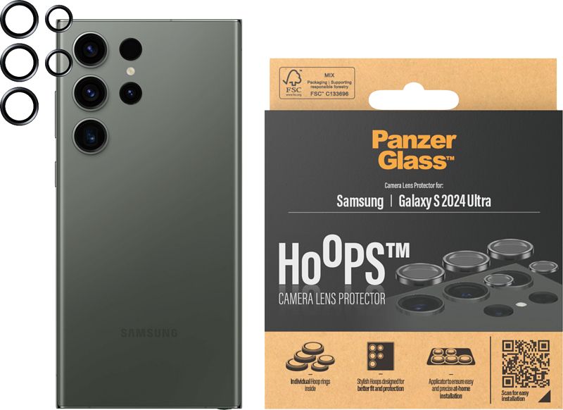 Foto van Panzerglass hoops samsung galaxy s24 ultra camera lens protector glas