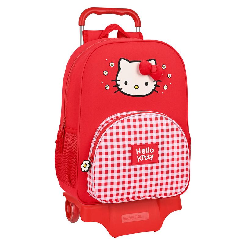 Foto van Schoolrugzak met wielen hello kitty spring rood (33 x 42 x 14 cm)