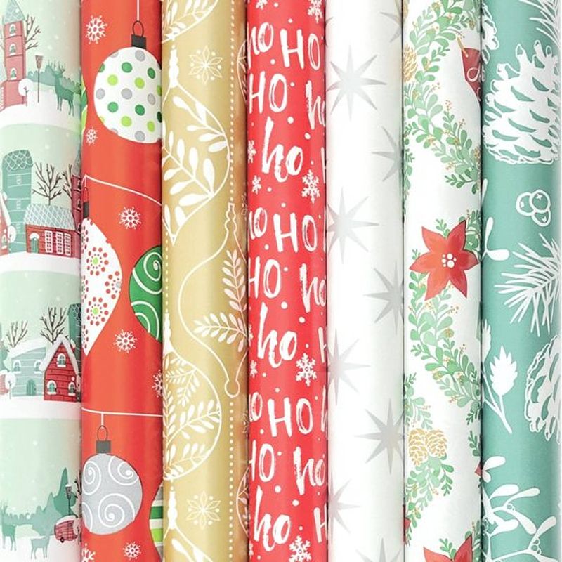 Foto van Kerstmis kerstpapier - cadeaupapier - inpakpapier voor kerstmis - k632 - 2 meter x 70 cm - 7 rollen