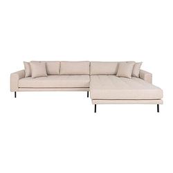 Foto van Lido bank bank met chaise longue rechts gericht 4 kussens beige.